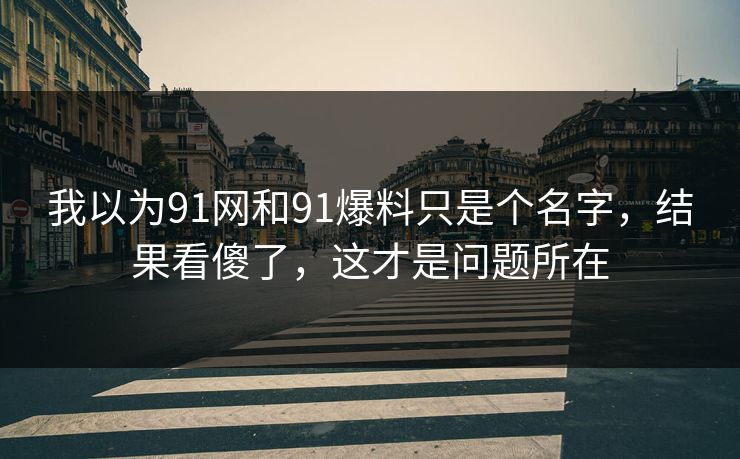 我以为91网和91爆料只是个名字，结果看傻了，这才是问题所在