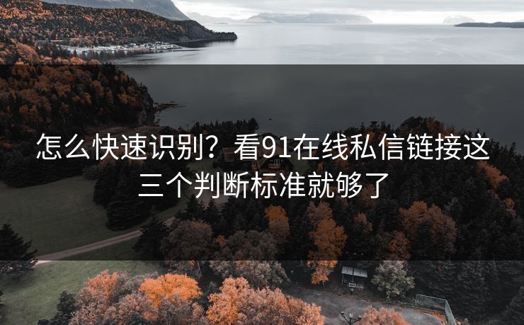 怎么快速识别？看91在线私信链接这三个判断标准就够了