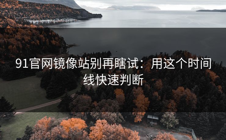 91官网镜像站别再瞎试：用这个时间线快速判断