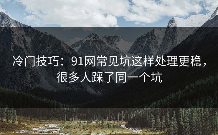 冷门技巧：91网常见坑这样处理更稳，很多人踩了同一个坑